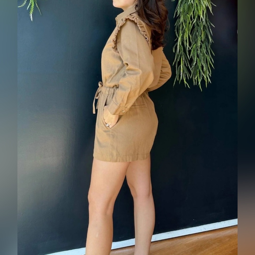 Camel‎ Denim Romper - Picture 2 of 5